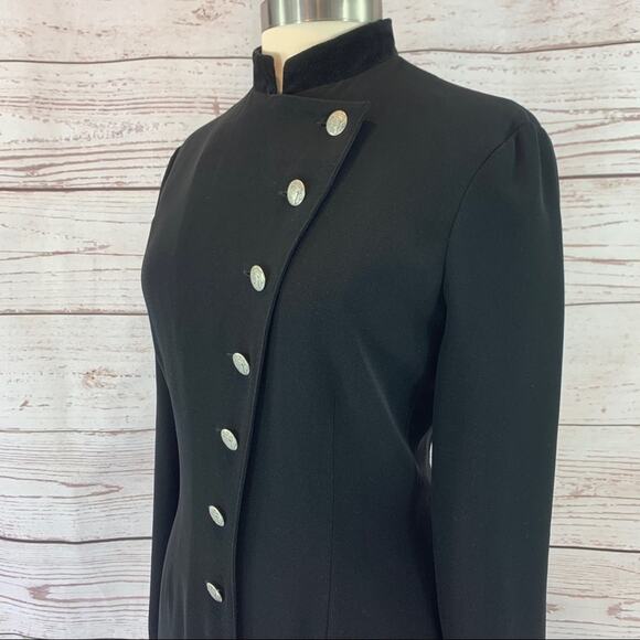 Plaza South vintage long black military style silv - Picture 5 of 10